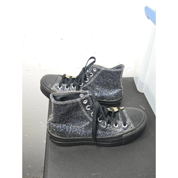 Converse Chuck Taylor All Star Womens Green Black High Platform Glitter Shoes 6 - Picture 3 of 12